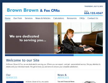 Acclaim website template preview for accounting firms