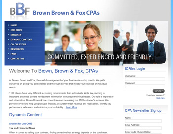 Addison website template preview for accounting firms