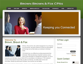 Alpine website template preview for accounting firms