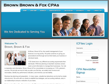 Archer website template preview for accounting firms