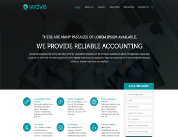 Atlantic website template preview for accounting firms