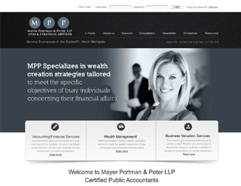 Bay website template preview for accounting firms