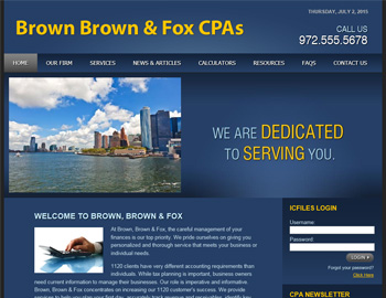 Bloomfield website template preview for accounting firms