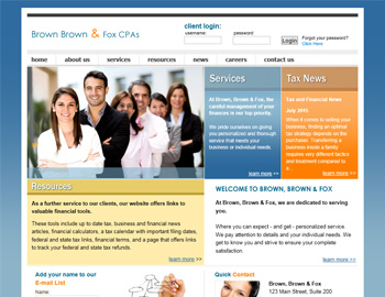 Elite website template preview for accounting firms