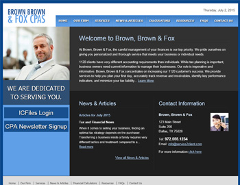 LaGrange website template preview for accounting firms