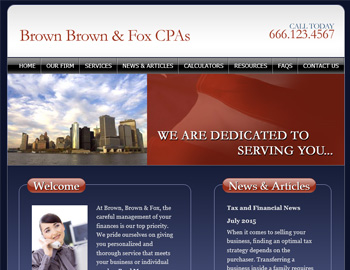 Largo website template preview for accounting firms