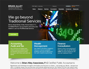 Market website template preview for accounting firms