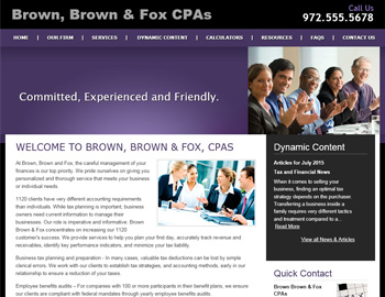 Memphis website template preview for accounting firms