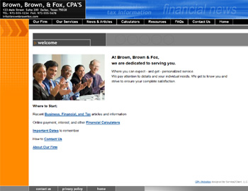 Metro Basic website template preview for accounting firms