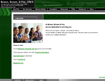 Metro Green website template preview for accounting firms