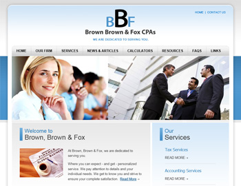 Perigee website template preview for accounting firms