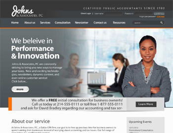 Plainview website template preview for accounting firms