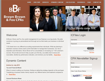 Rusk website template preview for accounting firms