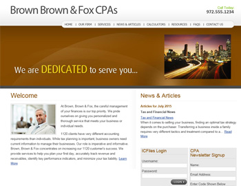 Silverton website template preview for accounting firms