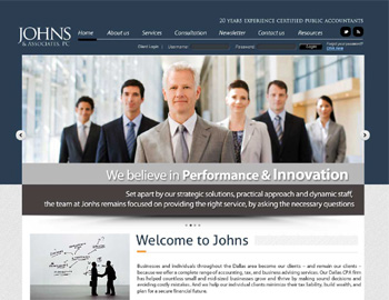 Stanford website template preview for accounting firms