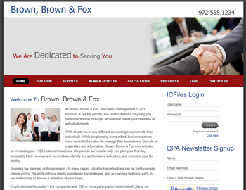 Stanton website template preview for accounting firms