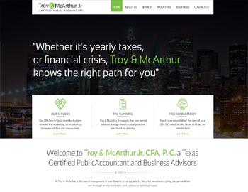 Voss website template preview for accounting firms