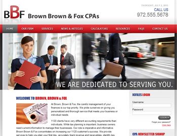 Yorkfield website template preview for accounting firms