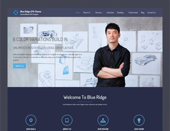 Blue Ridge website template preview for accounting firms