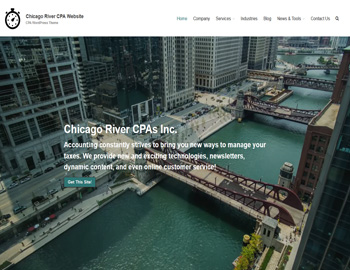 Chicago River website template preview for accounting firms