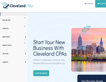Cleveland website template preview for accounting firms