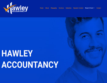 Hawley website template preview for accounting firms