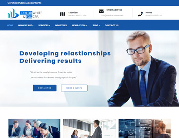 Jacksonville website template preview for accounting firms