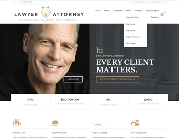 LA Law website template preview for accounting firms