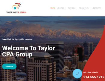 Liberty website template preview for accounting firms