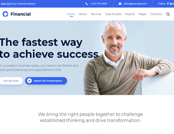 Manhattan website template preview for accounting firms