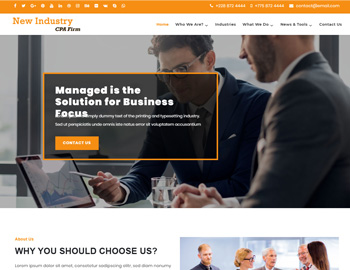New Industry website template preview for accounting firms