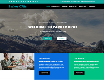 Parker website template preview for accounting firms