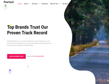 Pearland website template preview for accounting firms