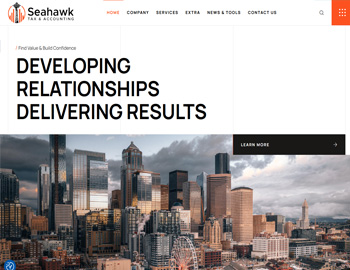 Seattle website template preview for accounting firms