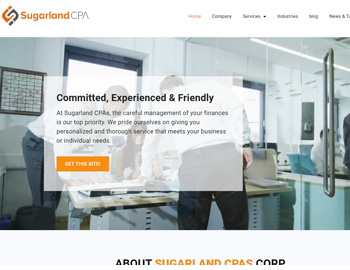 Sugarland website template preview for accounting firms