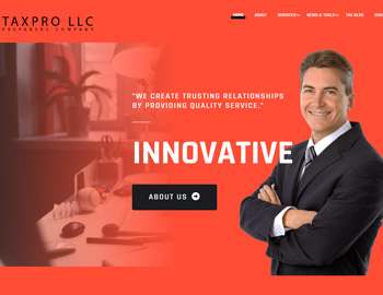 TaxPro website template preview for accounting firms