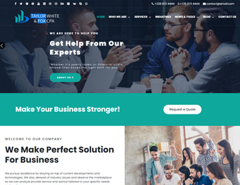 Uhland website template preview for accounting firms