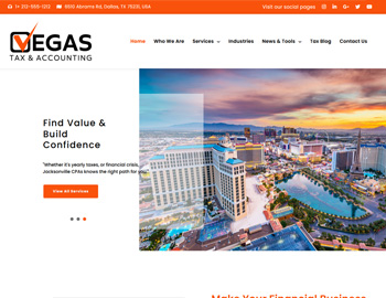 Vegas website template preview for accounting firms